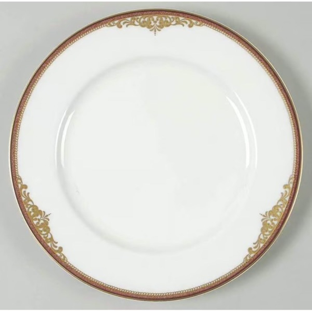 6x Mikasa Monarchy Claret Salad Plate Burgundy Red Gold Scroll Trim Fine China